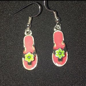 handmade flip flop dangle earrings